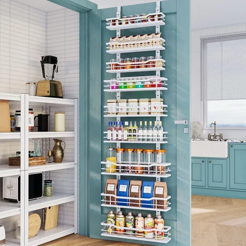 Miniatura 10 de Eastherry Organizador de despensa para puerta, organizador de 9 niveles sobre la puerta con cesta ajustable, organizadores de despensa colgantes