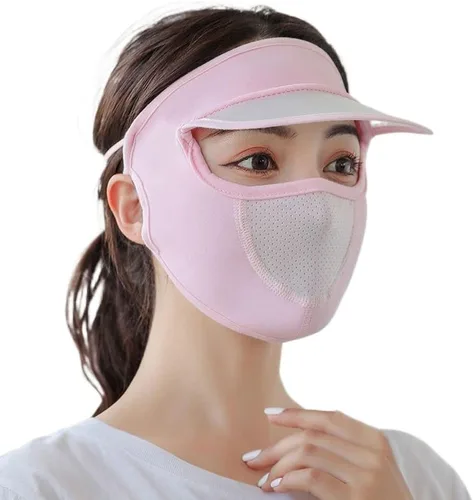 Miniatura 12 de Máscara facial de verano para mujer, protección solar, máscara de Gini, protección de los ojos, protección UV, velo, sombreros para conducir