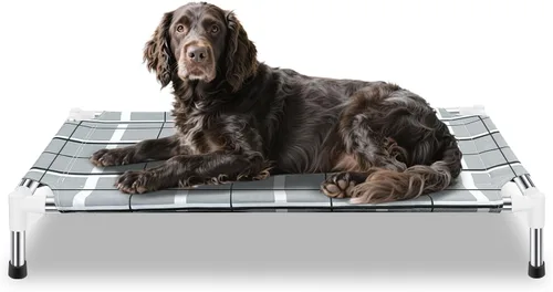 Cama elevada elevada para perros al aire libre – Cama de cuna para perros con patas antideslizantes Cama hamaca para perro con marco de acero
