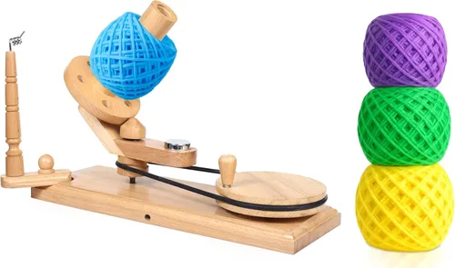Miniatura 13 de Brainmart Swift - Hilo de madera para mesa de madera de haya y tejer, accesorio de artesanía para bobinado de hilo, hecho a mano de madera de haya