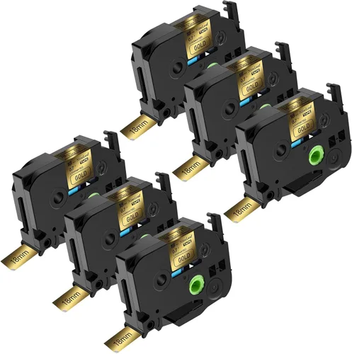 Miniatura 11 de NineLeaf Paquete de 6 cintas de etiquetas compatibles con Brother TZ TZe TZe-531 TZe531 TZ-531 TZ531 0.472 in 1/2 pulgadas, negro sobre azul
