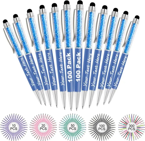 Miniatura 16 de Bolígrafos personalizados con nombre y texto, bolígrafos de diamantes de cristal personalizados a granel, 10 bolígrafos, regalos para mujeres