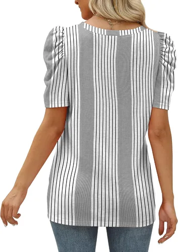Miniatura 4 de Camisetas de verano para mujer, estilo casual, holgadas, color negro, de manga corta