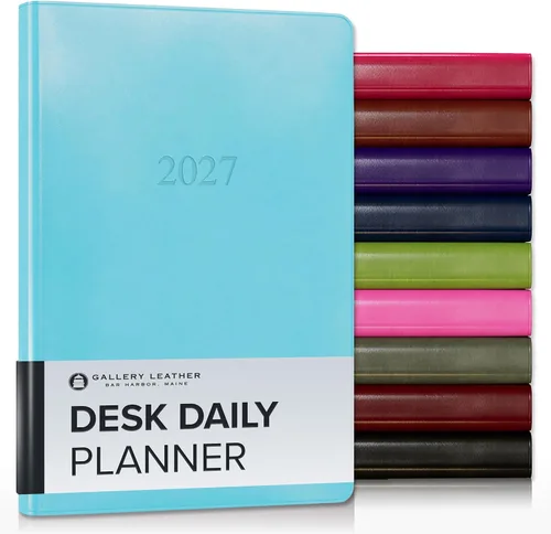 Miniatura 13 de Gallery Leather Daily Planner 2027, Elegantly Bound Daily Calendar Planner and Notebook with Stylish Gold-Gilded Page Edges, 12 Months - 2027