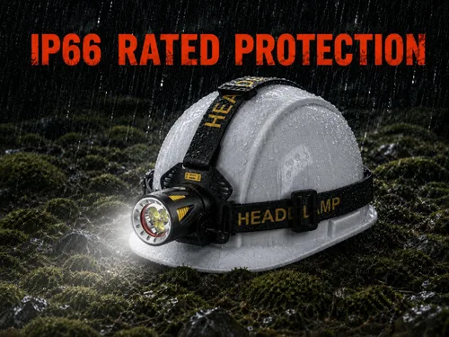 Miniatura 6 de Linterna frontal recargable de triple haz, 6500K 3 LED P50.2, haz de 450 yardas, IP66