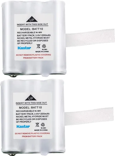 Kastar Paquete de 2 baterías de repuesto BATT10 para Midland BATT10 BATT-10, AVP13 MID-AVP13, Midland T71, T75, T77, T79, Midland X-Talker Radios
