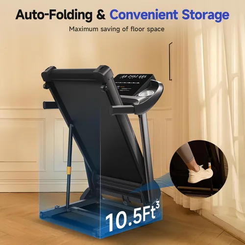 Miniatura 5 de YPOO Cintas de correr para uso doméstico, caminadora con inclinación, cintas de correr plegables automáticas para el hogar, cinta de correr de 8.0