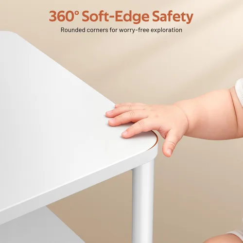 Miniatura 6 de MISSLO Mesita de noche para niños pequeños con cesta de almacenamiento, mesita de noche para niños con mesa grande para sala de estar, fácil