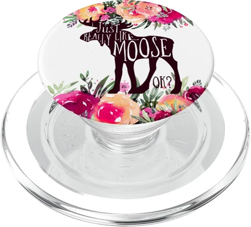 Miniatura 8 de I Just Love Moose Otoño Navidad Granate, naranja Floral PopSockets intercambiables PopGrip