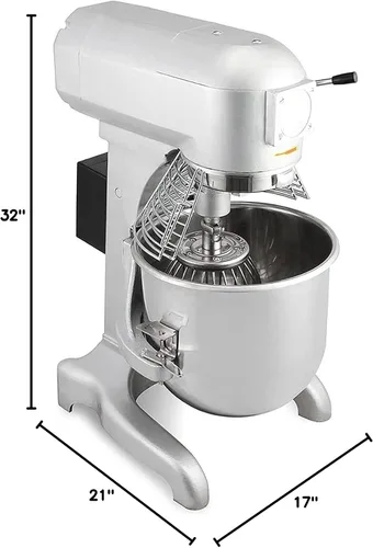 Miniatura 8 de Mezclador comercial de alimentos mezclador de pie 11QT máquina de amasado de masa 3 velocidades ajustables con tazón de acero inoxidable 304