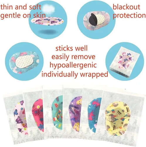 Miniatura 2 de Parches adhesivos para los ojos para niñas pequeñas, tamaño junior, 30+3 parches adicionales, 0-2 años (mariposas)