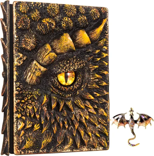 Miniatura 34 de Diario 3D en relieve de ojo de dragón en relieve, cuaderno grabado de resina, cuaderno Dnd para los amantes de los dragones, papel en blanco, bloc