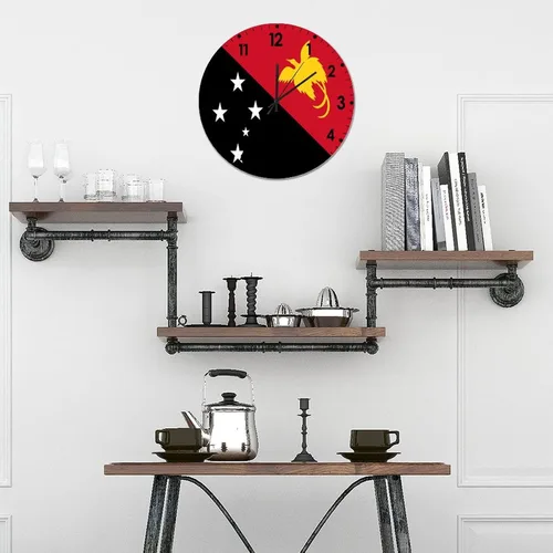 Miniatura 753 de Cheyan Reloj de pared con bandera de Canadá de 12 pulgadas, silencioso, sin tictac, de PVC, funciona con pilas, reloj redondo decorativo, regalo