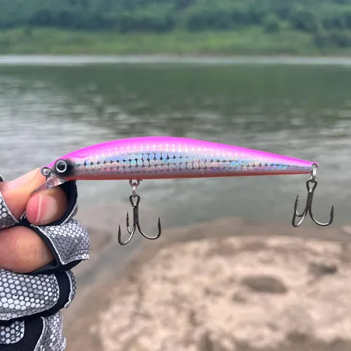 Miniatura 4 de Minnow - Juego de señuelos de pesca, cebos duros con colores vibrantes para trucha, lubina, perca, ideal para pesca de arroyo y lago, 5 piezas