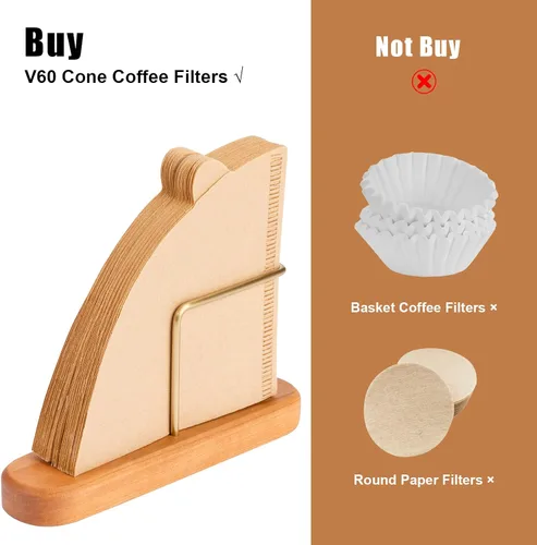Miniatura 3 de Soporte para Filtro de Café de Cono, Soporte para Almacenamiento de Filtro de Café, Envase para Filtros de Café de Papel V60 Tamaño #01 y #02
