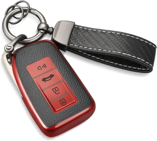 Miniatura 40 de Funda para llavero Nissan con llavero de cuerda trenzada de metal de lujo, funda suave mejorada para llave Nissan (solo 3 botones)