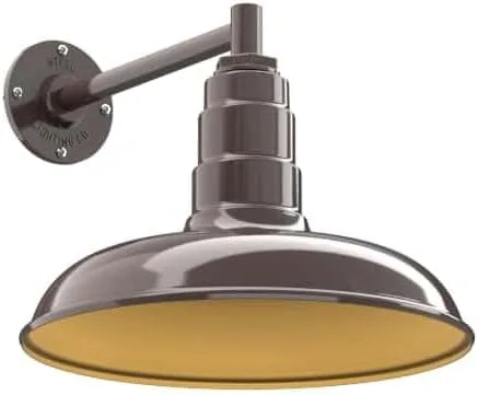 Miniatura 83 de Steel Lighting Co. Topanga - Luz de granero Montaje en pared al aire libre Domo de 14 pulgadas Cuello de cisne de 11 pulgadas Luz de garaje