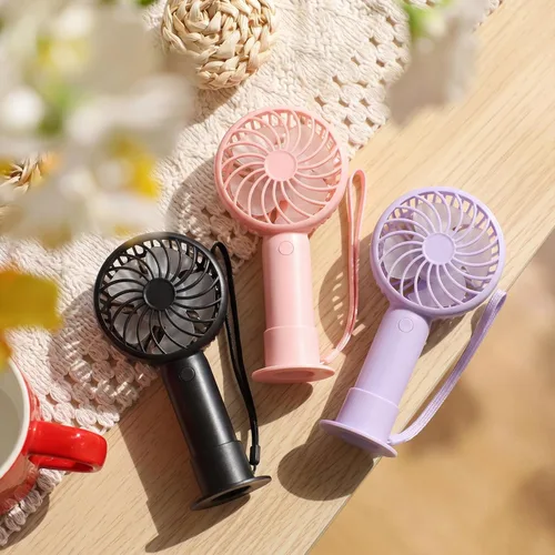 Miniatura 4 de Tujoe Mini ventilador de mano potente de 3 velocidades, ventilador personal pequeño portátil recargable con base USB para mujeres, maquillaje