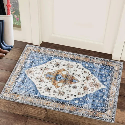 Miniatura 37 de COMSLE Alfombra bohemia de 2 x 3 pies, lavable a máquina, para entrada, lana sintética, alfombra pequeña, envejecida, antideslizante
