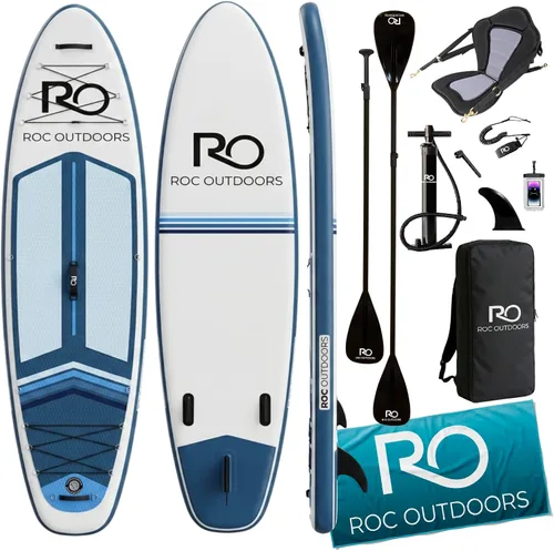 Miniatura 24 de Roc Tabla de remo inflable con accesorios y mochila de alta calidad, cubierta antideslizante, bolsa impermeable, correa, remo y bomba de mano.