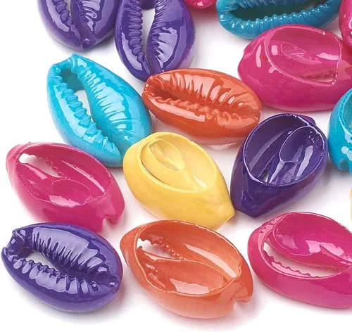 Miniatura 16 de Cheriswelry 200 cuentas de concha de cauri de ojo malvado sin perforar para playa, diseño de conchas marinas, corte liso, cuentas espaciadoras