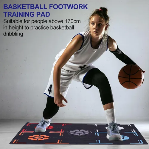 Miniatura 6 de Patikil Alfombra de Entrenamiento de Baloncesto - Almohadilla de Goma Antideslizante con Recordatorio de Puntada y Control de Balón para Mejor