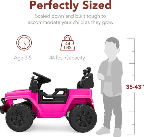 Miniatura 2 de Best Choice Products Juguete de paseo para niños de 6 V, mini camión, auto de juego eléctrico con control remoto para padres, suspensión de 4 Rosa