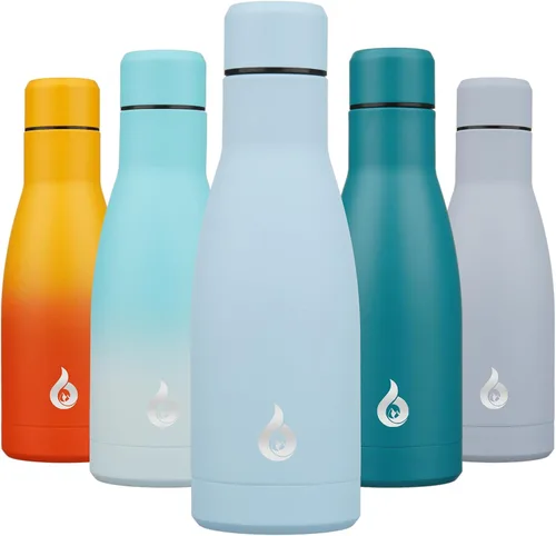 Miniatura 62 de BJPKPK Botella de Agua Aislada 17oz Botellas de Agua de Acero Inoxidable Apta para Lavavajillas Metal Térmica Mantiene Frío y Caliente, Gris Niebla