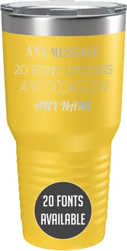 Miniatura 23 de Vaso de acero inoxidable aislado con tapa de 20 onzas (17 colores) personalizado con recubrimiento en polvo, grabado personalizado, nombre