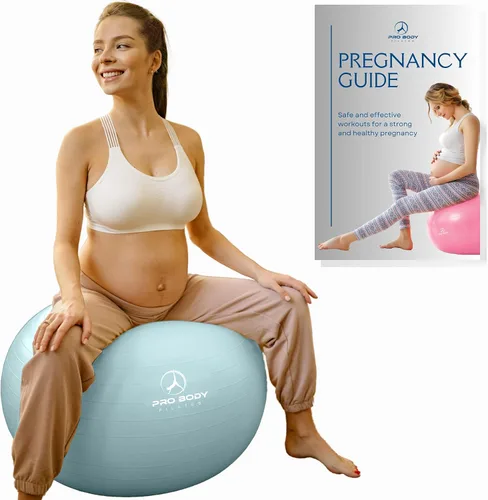 Miniatura 12 de ProBody Pilates Pregnancy Ball - Yoga Ball for Pregnancy with Book, Prenatal, Labor & Postnatal Maternity Exercise Aguamarina