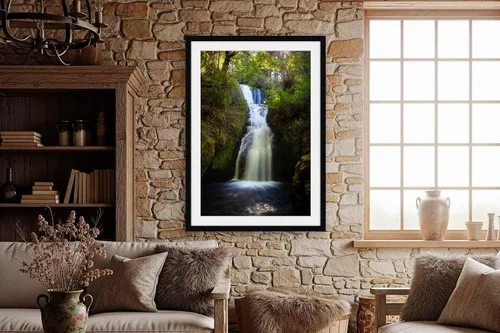 Miniatura 3 de Framed and Matted Pacific Northwest Print (Ready to Hang) Vertical Picture of Bridal Veil Falls on Summer Day in Colombia River Gorge Oregon