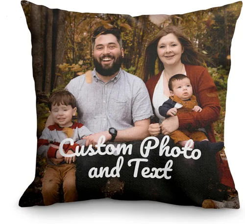 FrameStory Almohada personalizada con fotos y texto, totalmente personalizable con tus imágenes y mensajes, almohada de decoración del hogar con