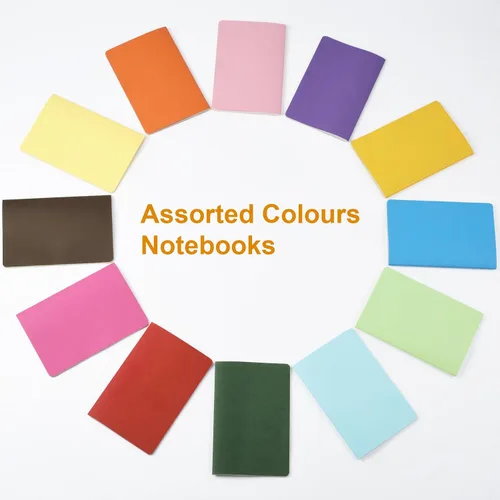Miniatura 8 de ZCZN Paquete de 24 cuadernos en blanco coloridos a granel, diarios A5 con 12 colores, 60 páginas/30 hojas, 21 x 13 cm, papel liso, cuadernos