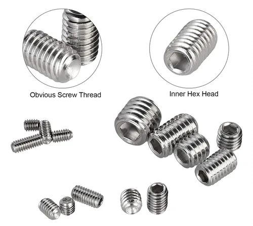 Miniatura 4 de 24 tipos #2-56 a 3/8-16 SAE 304-acero inoxidable interno Hex Drive Cup-Point Set Tornillos Surtido Kit