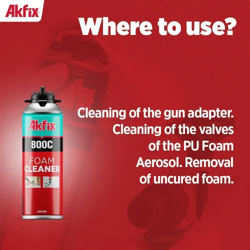 Miniatura 4 de Akfix Limpiador de pistola de espuma aislante 800C, gran removedor de sellador, disuelve espuma de poliuretano en aerosol, 1 paquete, 16.9 onzas