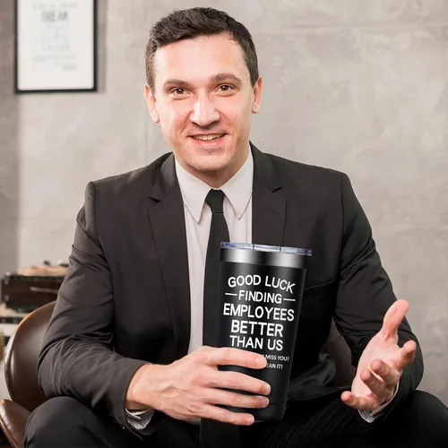 Miniatura 5 de BIRGILT Vaso de 20 onzas con texto en inglés "Best Boss Going Aways", regalos divertidos para jefes para salir de la oficina, despedida, despedida