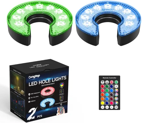 Miniatura 12 de KINGTOP Luz de hoyo de golf LED recargable - Impermeable, lente de iluminación enfocada, control remoto, perfecta para práctica nocturna de golf