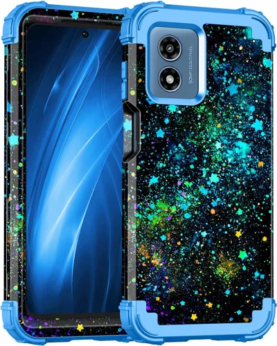 Miniatura 24 de Miqala Funda para Moto G Play 5G 2024, que brilla en la oscuridad, tres capas, resistente, a prueba de golpes, protección de cuerpo completo