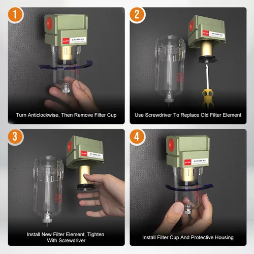 Miniatura 6 de 1/4 Filtro de Bomba de Aire Trampa Neumática de Agua para Compresor de Aire Separador de Aceite Secador de Línea de Aire Comprimido Trampa En Línea