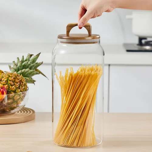 Miniatura 8 de Sweejar Tarros de cristal para organización del cuarto de lavandería, contenedor de cápsulas de lavandería de medio galón, tarros de almacenamiento