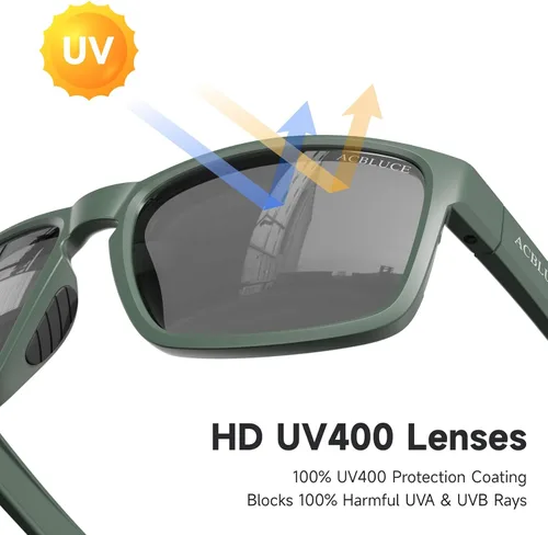 Miniatura 3 de Lentes de sol deportivos polarizados para hombres y mujeres, ideales para conducir, pescar, béisbol y correr, marco irrompible TR90 Lente verde