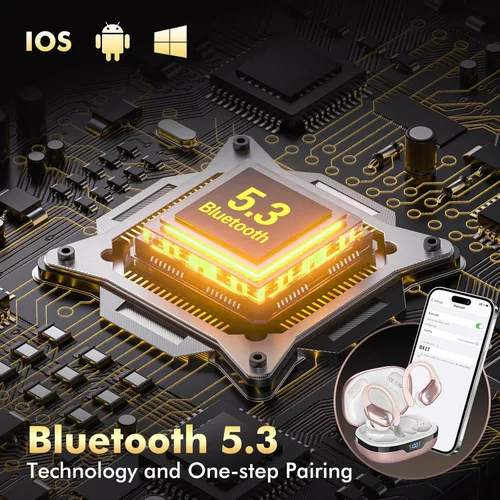 Miniatura 4 de Auriculares inalámbricos Bluetooth 80 horas de reproducción de auriculares con pantalla de potencia con micrófono con cancelación de ruido