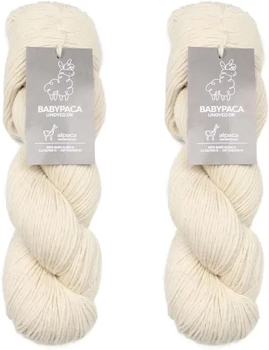Miniatura 61 de 100% Hilo de Lana de Alpaca Bebé (Juego de 3 Madejas, 150 Gramos) Peso DK - Hecho en Perú - Celestialmente Suave y Perfecto para Tejer y Ganchillo