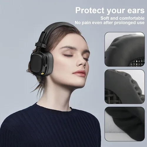 Miniatura 2 de Major I - Almohadillas de repuesto compatibles con auriculares Bluetooth Marshall Major I/Major II, orejeras de piel de proteína y espuma