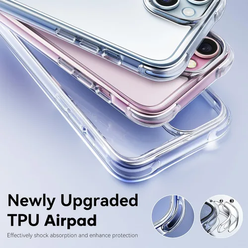 Miniatura 3 de Mkeke Funda transparente para iPhone 15, no amarillea, protección contra caídas de grado militar, fundas transparentes para iPhone 15 de Apple