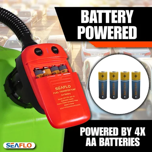 Miniatura 6 de SEAFLO Bomba Automática de Transferencia de Combustible, Flujo de 2.4 GPM, Sensor de Parada Automática, Manguera de Descarga Larga, Bomba Portátil