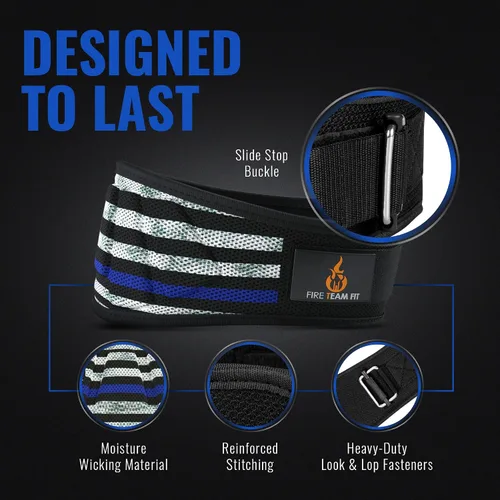 Miniatura 5 de Cinturón para levantamiento de pesas Fire Team Fit, para hombres y mujeres, de 6 pulgadas, soporte de espalda para fisicoculturismo y fitness, ideal