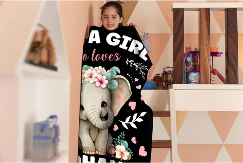 Miniatura 4 de Manta de elefante, regalos de elefante para mujeres y niñas, manta de franela suave, acogedora y ligera para sofá y cama, tamaño XS, 40 x 30