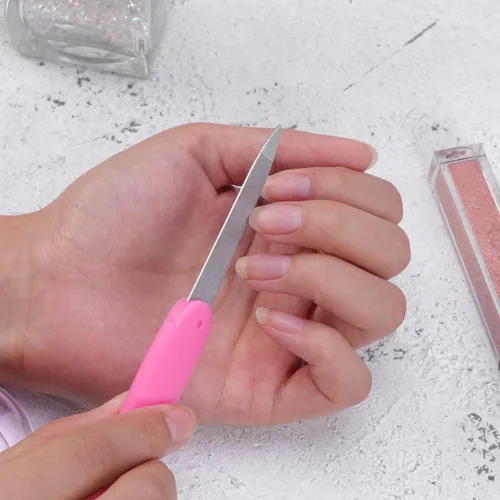 Miniatura 3 de Uonlytech Lima de uñas profesional, 3 limas de uñas plegables de doble cara, lima de uñas plegable de acero inoxidable, herramientas de manicura