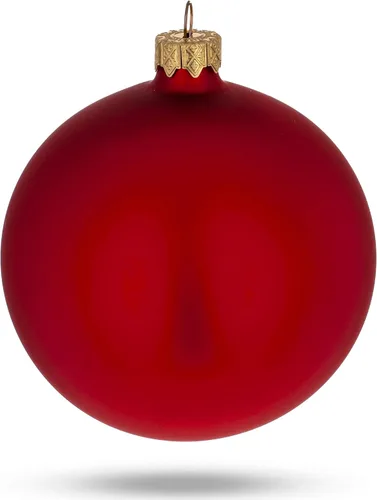 Miniatura 2 de Juego de 6 bolas de cristal rojo mate adornos de Navidad de 3.25 pulgadas
